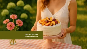 Olive Oil Cake with Peaches and Cream