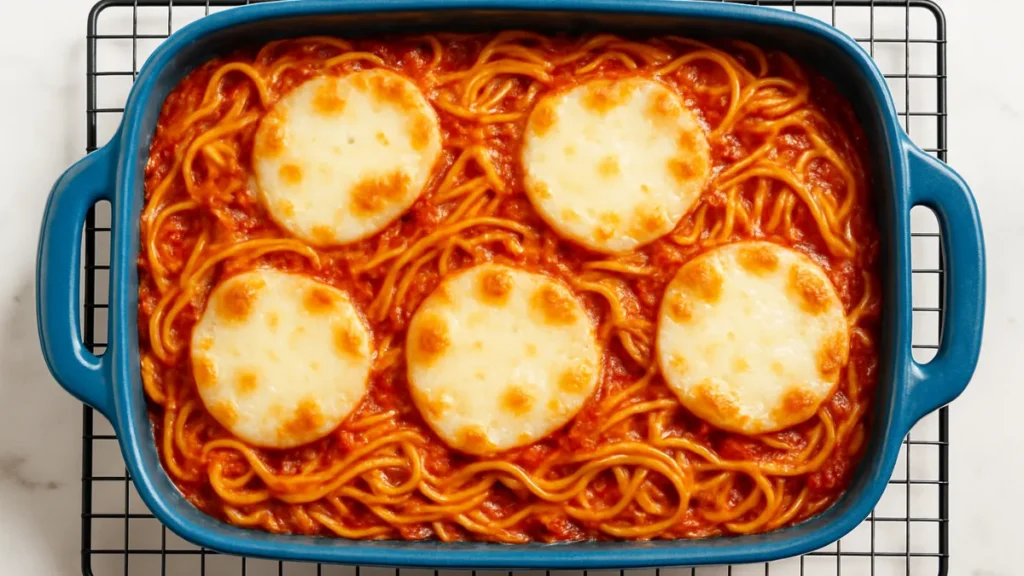 Baked Spaghetti and Mozzarella