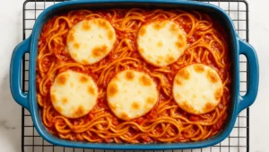 Baked Spaghetti and Mozzarella